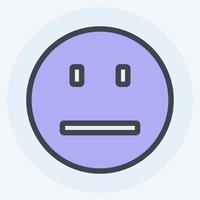 Icon Emoticon Straight Face. suitable for Emoticon symbol. color mate style. simple design editable. design template vector. simple symbol illustration vector