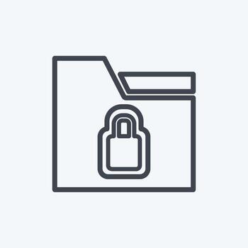 Icon Locked Folder. suitable for User Interface symbol. line style. simple design editable. design template vector. simple symbol illustration vector