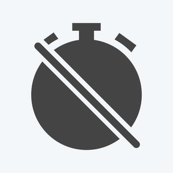 alarma de icono desactivada. adecuado para el símbolo de infografía. estilo de glifo. diseño simple editable. vector de plantilla de diseño. ilustración de símbolo simple