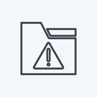 Icon Warning on Folder. suitable for User Interface symbol. line style. simple design editable. design template vector. simple symbol illustration vector