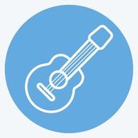 icono de guitarra. adecuado para el símbolo del salvaje oeste. estilo de ojos azules. diseño simple editable. vector de plantilla de diseño. ilustración de símbolo simple