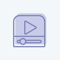 icono de reproductor de video. adecuado para el símbolo de la interfaz web. estilo de dos tonos. diseño simple editable. vector de plantilla de diseño. ilustración de símbolo simple