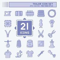 Tailor Icon Set. suitable for Tailor symbol. two tone style. simple design editable. design template vector. simple symbol illustration vector