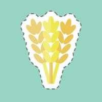 Sticker line cut Wheat. suitable for Garden symbol. simple design editable. design template vector. simple symbol illustration vector