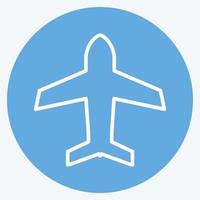 Icon Airplane mode. suitable for Mobile Apps symbol. blue eyes style. simple design editable. design template vector. simple symbol illustration vector