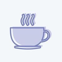 taza de café icono. adecuado para el símbolo del partido. estilo de dos tonos. diseño simple editable. vector de plantilla de diseño. ilustración de símbolo simple