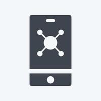 Icon Mobile Marketing. suitable for Education symbol. glyph style. simple design editable. design template vector. simple symbol illustration vector