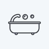 Icon Bath. suitable for Home symbol. line style. simple design editable. design template vector. simple symbol illustration vector