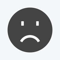 Icon Emoticon Sadness. suitable for Emoticon symbol. glyph style. simple design editable. design template vector. simple symbol illustration vector