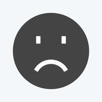 Icon Emoticon Sadness. suitable for Emoticon symbol. glyph style. simple design editable. design template vector. simple symbol illustration vector