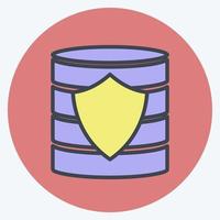 Icon Secured Backup. suitable for data analytics symbol. color mate style. simple design editable. design template vector. simple symbol illustration vector