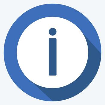 Icon About. suitable for Mobile Apps symbol. long shadow style. simple design editable. design template vector. simple symbol illustration vector