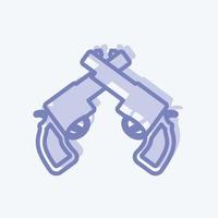 Icon Two Guns. suitable for Wild West symbol. two tone style. simple design editable. design template vector. simple symbol illustration vector