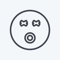 Icon Emoticon Dizzy. suitable for Emoticon symbol. line style. simple design editable. design template vector. simple symbol illustration vector