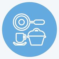 juego de cocina icono. adecuado para el símbolo de la comunidad. estilo de ojos azules. diseño simple editable. vector de plantilla de diseño. ilustración de símbolo simple