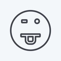 Icon Emoticon Drooling. suitable for Emoticon symbol. line style. simple design editable. design template vector. simple symbol illustration vector