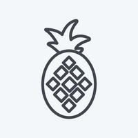 icono de piña. adecuado para el símbolo de frutas y verduras. estilo de línea diseño simple editable. vector de plantilla de diseño. ilustración de símbolo simple