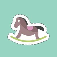 Sticker line cut Horse. suitable for Baby symbol. simple design editable. design template vector. simple symbol illustration vector