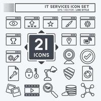 IT Services Icon Set. suitable for IT Services symbol. line style. simple design editable. design template vector. simple symbol illustration vector