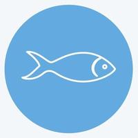 Icon Fish. suitable for animal symbol. blue eyes style. simple design editable. design template vector. simple symbol illustration vector