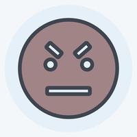 Icon Emoticon Angry. suitable for Emoticon symbol. color mate style. simple design editable. design template vector. simple symbol illustration vector