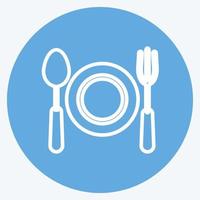 Icon Dinner. suitable for Wedding symbol. blue eyes style. simple design editable. design template vector. simple symbol illustration vector