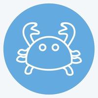 cangrejo icono. adecuado para el símbolo del mar. estilo de ojos azules. diseño simple editable. vector de plantilla de diseño. ilustración de símbolo simple