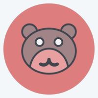 Icon Bear. suitable for Animal symbol. color mate style. simple design editable. design template vector. simple symbol illustration vector