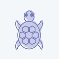 Icon Turtle. suitable for animal symbol. two tone style. simple design editable. design template vector. simple symbol illustration vector