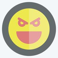 Icon Emoticon Evil. suitable for Emoticon symbol. flat style. simple design editable. design template vector. simple symbol illustration vector