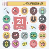 Garden Icon Set. suitable for Education symbol. color mate style. simple design editable. design template vector. simple symbol illustration vector