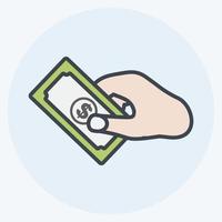 Icon Holding Money. suitable for Hand Actions symbol. color mate style. simple design editable. design template vector. simple symbol illustration vector