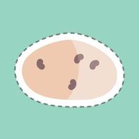 Sticker line cut Potato. suitable for Fruits and Vegetables symbol. simple design editable. design template vector. simple symbol illustration vector