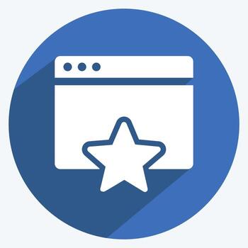 Icon Favorite Page. suitable for User Interface symbol. long shadow style. simple design editable. design template vector. simple symbol illustration vector