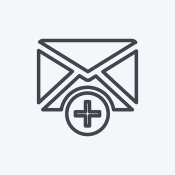 Icon Add Envelop. suitable for User Interface symbol. line style. simple design editable. design template vector. simple symbol illustration vector