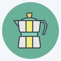 Icon Moka Pot. suitable for Drink symbol. color mate style. simple design editable. design template vector. simple symbol illustration vector