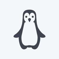 icono de pingüino. adecuado para el símbolo animal. estilo de glifo. diseño simple editable. vector de plantilla de diseño. ilustración de símbolo simple