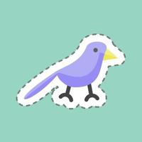 pájaro de corte de línea de pegatina. adecuado para el símbolo de primavera. diseño simple editable. vector de plantilla de diseño. ilustración de símbolo simple