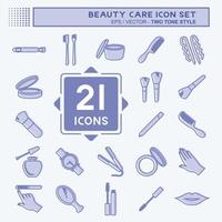 Beauty Care Icon Set. suitable for beauty care symbol. two tone style. simple design editable. design template vector. simple symbol illustration vector
