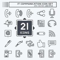 IT Communication Icon Set. suitable for Education symbol. line style. simple design editable. design template vector. simple symbol illustration vector