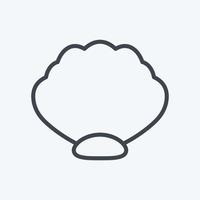 Icon Sea Shell. suitable for Sea symbol. line style. simple design editable. design template vector. simple symbol illustration vector