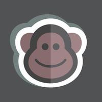 Sticker Monkey. suitable for Animal symbol. simple design editable. design template vector. simple symbol illustration vector