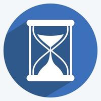 icono de reloj de arena. adecuado para el símbolo de la interfaz web. estilo de sombra larga. diseño simple editable. vector de plantilla de diseño. ilustración de símbolo simple