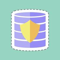 Sticker line cut Secured Backup. suitable for data analytics symbol. simple design editable. design template vector. simple symbol illustration vector