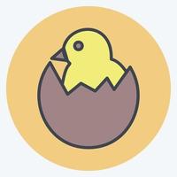 Icon Hatched Egg. suitable for Garden symbol. color mate style. simple design editable. design template vector. simple symbol illustration vector