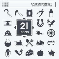 Garden Icon Set. suitable for Education symbol. glyph style. simple design editable. design template vector. simple symbol illustration vector