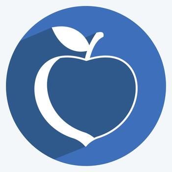 Icon Peach. suitable for Fruits and Vegetables symbol. long shadow style. simple design editable. design template vector. simple symbol illustration vector