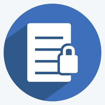 Icon Secure Document. suitable for User Interface symbol. long shadow style. simple design editable. design template vector. simple symbol illustration vector