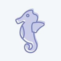 Icon Sea Horse. suitable for Sea symbol. two tone style. simple design editable. design template vector. simple symbol illustration vector