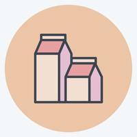 Icon Milk Product. suitable for Drink symbol. color mate style. simple design editable. design template vector. simple symbol illustration vector